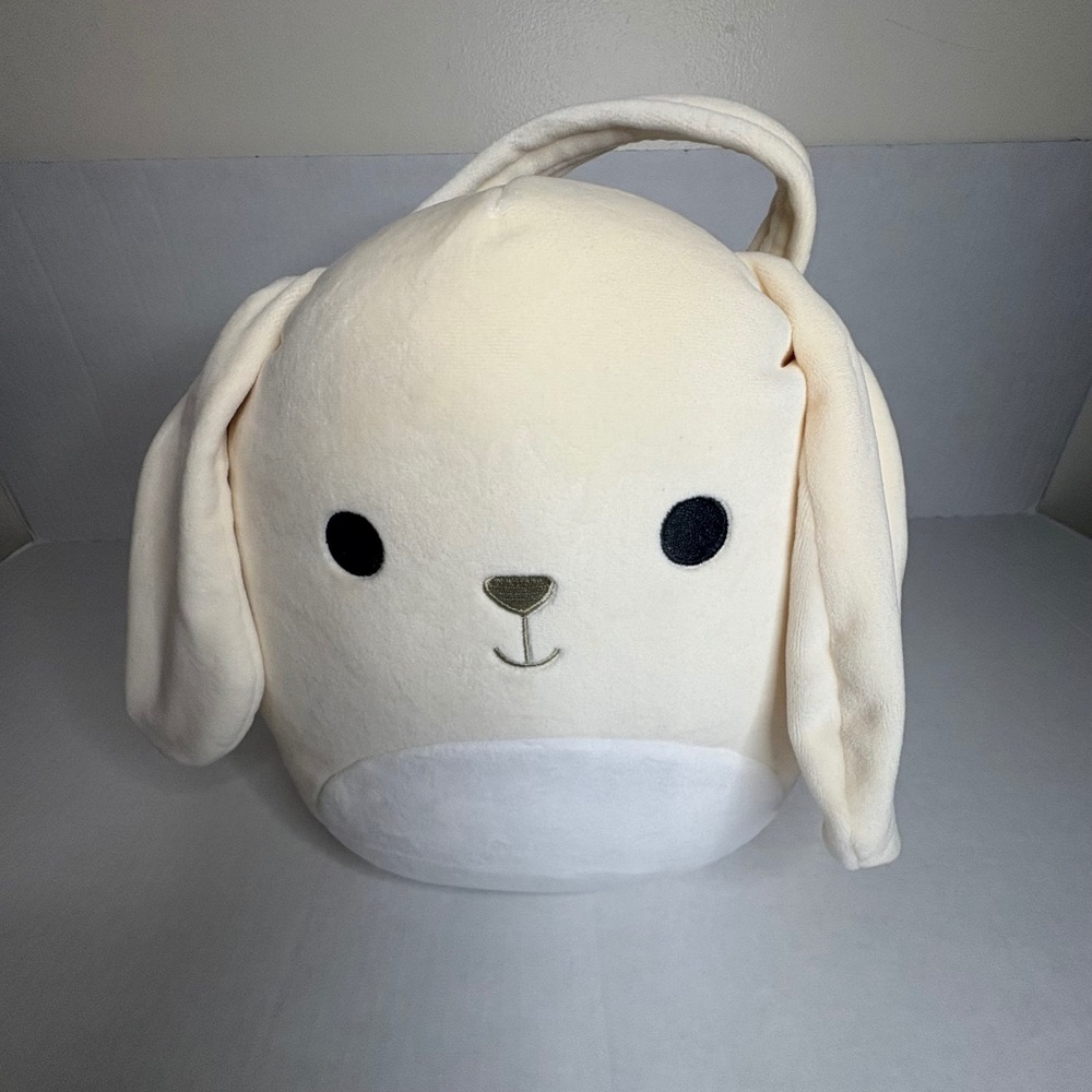 Squishmallows‎ Valentina Bunny Easter Basket Plush Bag Cream White